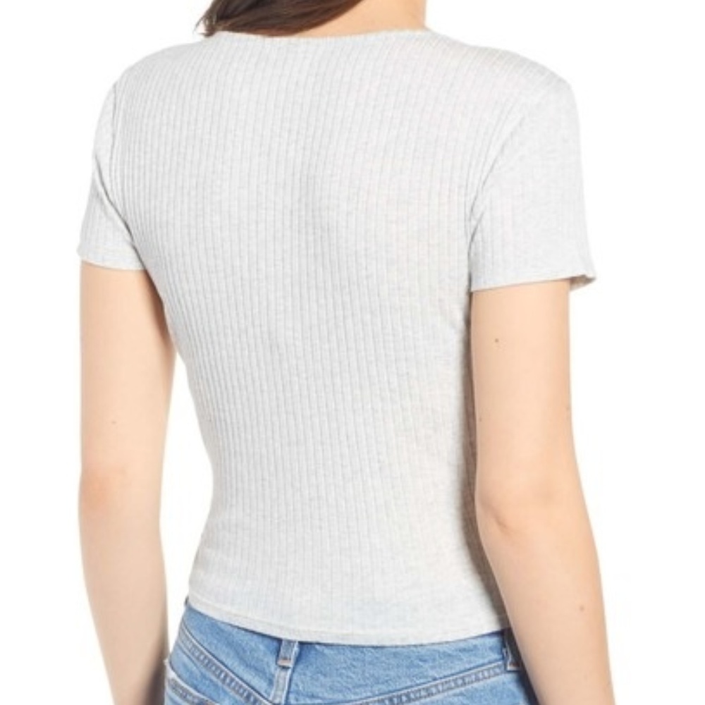 SOLD BP Ribbed Side Tie Wrap Tee Grey 4X Nordstrom - Picture 2 of 3
